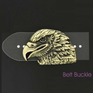 Antique Brass Eagle Buckle, American Bald Eagle Belt Buckle, Rustic Belt Buckle for Men, Wildlife Belt Pin, Hunter Gift Idea - GS5341