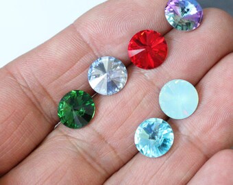 Pietre rotonde Rivoli Swarovski Crystal 1122 da 10 mm, vari colori per gioielli e accessori, da incollare o incastonare, 1 pz - 1122-10 mm (ss47)