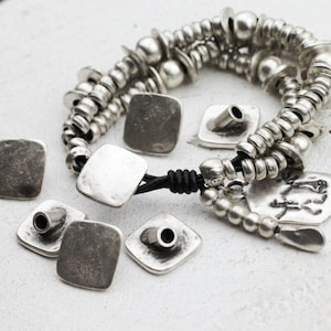 10 knappspännen för läderarmband 16 x 16 mm (3,6 mm), spännen för armband, spännen för wraparmband, smyckesspännen, ZM762