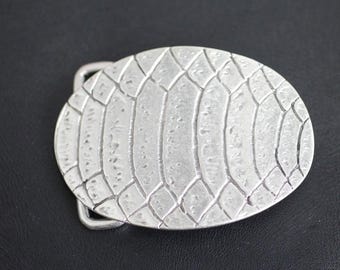 Oval Belt Buckle, Silver Python Belt Fastener, Western Belt Buckle Supplies, Lizard Belt, Snakeskin Belt Buckle, Adjustable Belt GS320