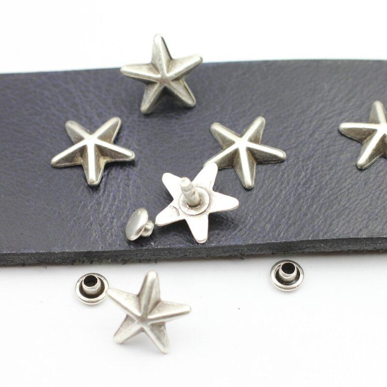 10 Star Rivets, Silver Nail Rivets for Leather, Decorative Rivets for ...
