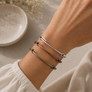 Blank Charm Bangle, Expandable Wire Bracelet, Adjustable Charm Bracelet Base, DIY Jewelry, Bracelet For Women, FA70