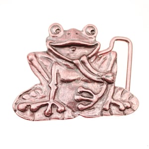 Happy Frog Belt buckle, Vintage Belt buckle, Buckle for Leather belt, Frog belt Buckle, Rusty Copper Vintage Finish, Animal Buckle GS332ac