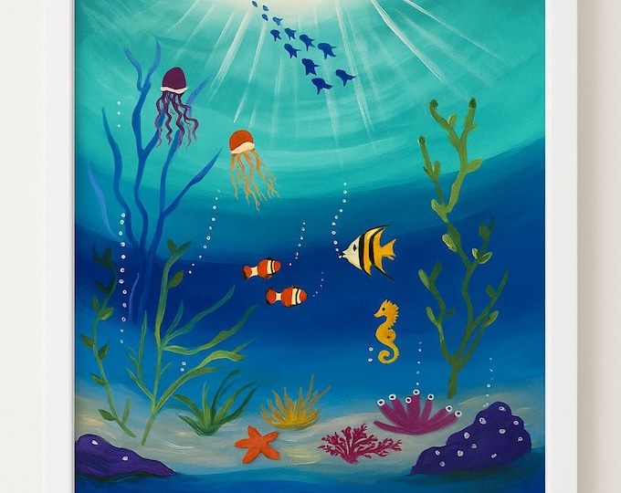 Calming Ocean View: Original Acrylic Painting of Seascape