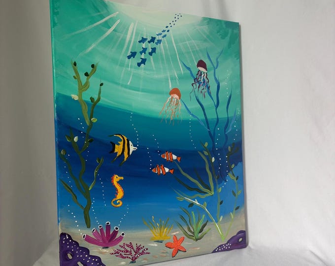 Calming Ocean View: Original Acrylic Painting of Seascape