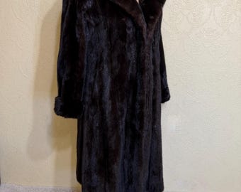 Everyday Wearable sz 10-12 Mink Coat Dark BLACK BROWN Mink Coat Full Length