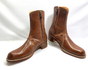 HIPSTER Boots 70's new FLORSHEIM Boots Beatles Boots sz 9 Brown Leather Florsheim Boots Disco Boots 70's Retro Saturday Night Fever