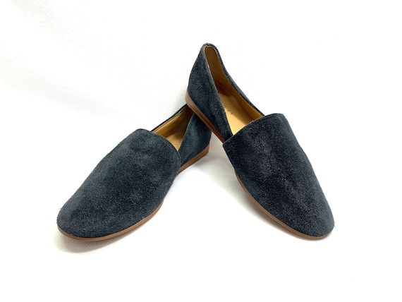 Gray Black sz 7 SUEDE Slippers Suede Shoes RENAIS… - image 1