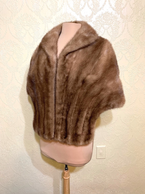 cold storage mink Light Golden BROWN MINK STOLE fur s… Gem