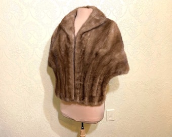 cold storage mink Light Golden BROWN MINK STOLE fur stole size 10 size Medium Excellent Near New condition Mink Coat Mink Jacket