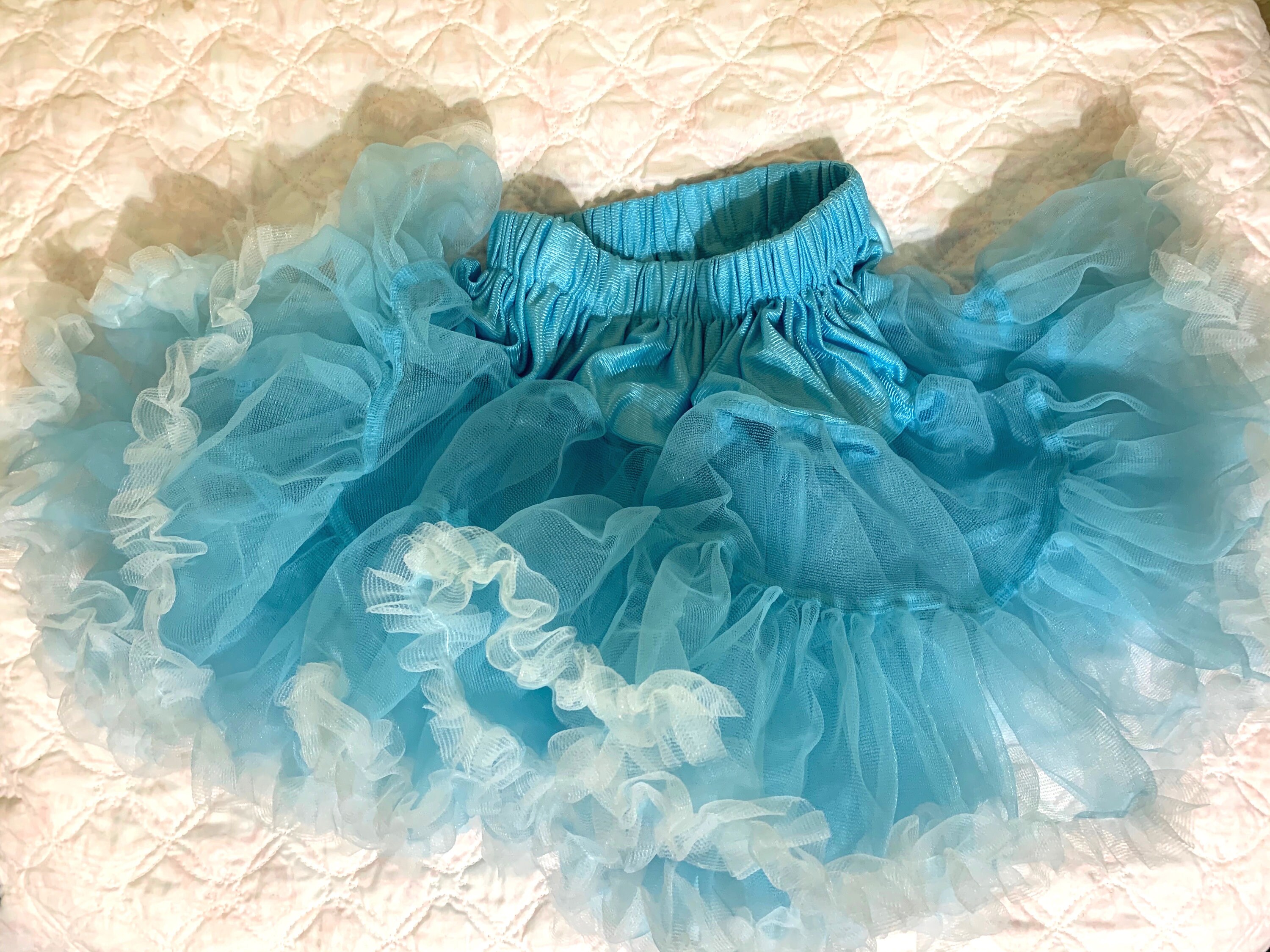 Sz 2-3 Light BLUE RUFFLED TUTU Soft Chiffon White Ruffles - Etsy UK