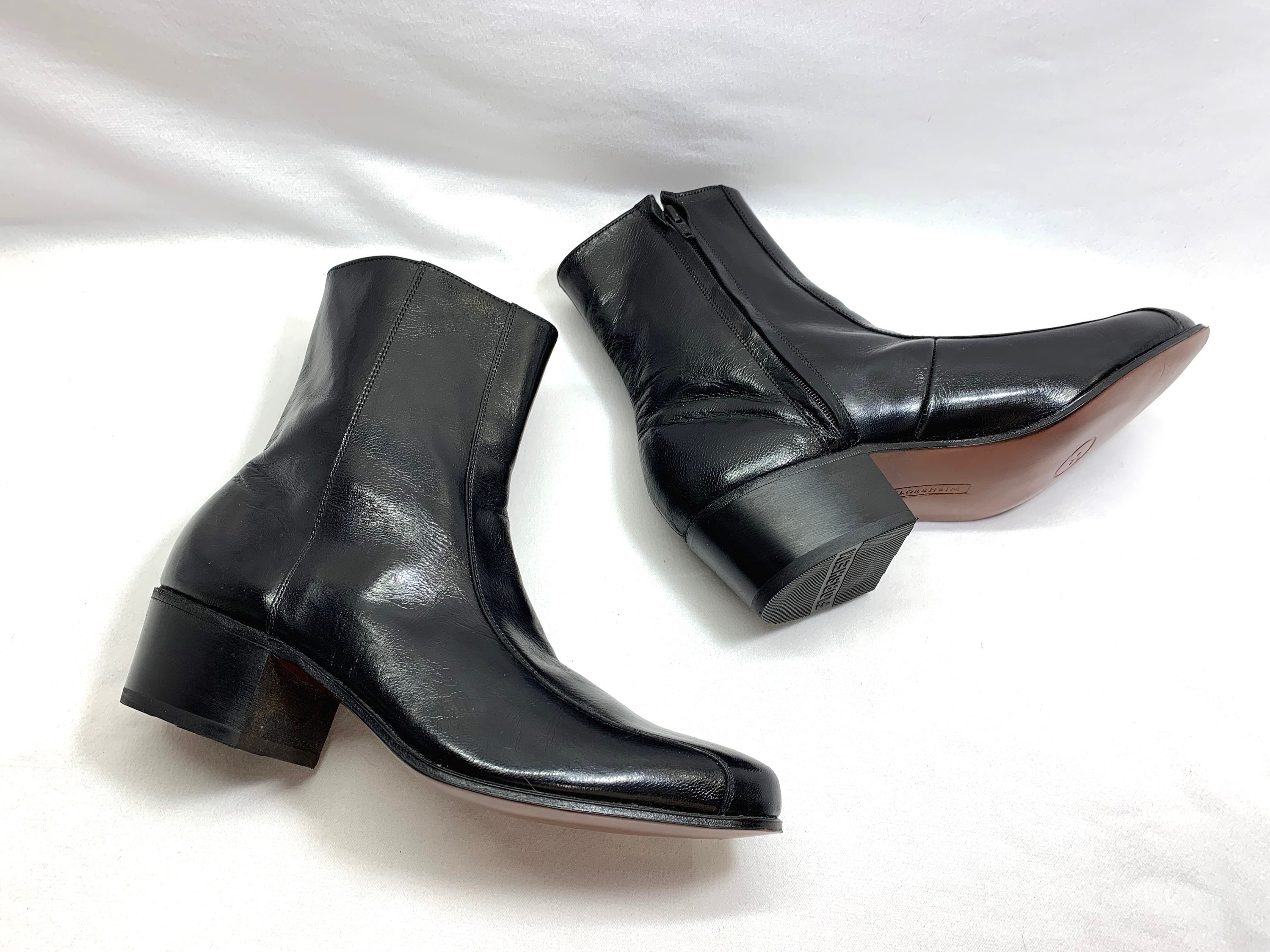 Cuban Heels New Cosplay Boots the Beatles Size 8 BLACK LEATHER