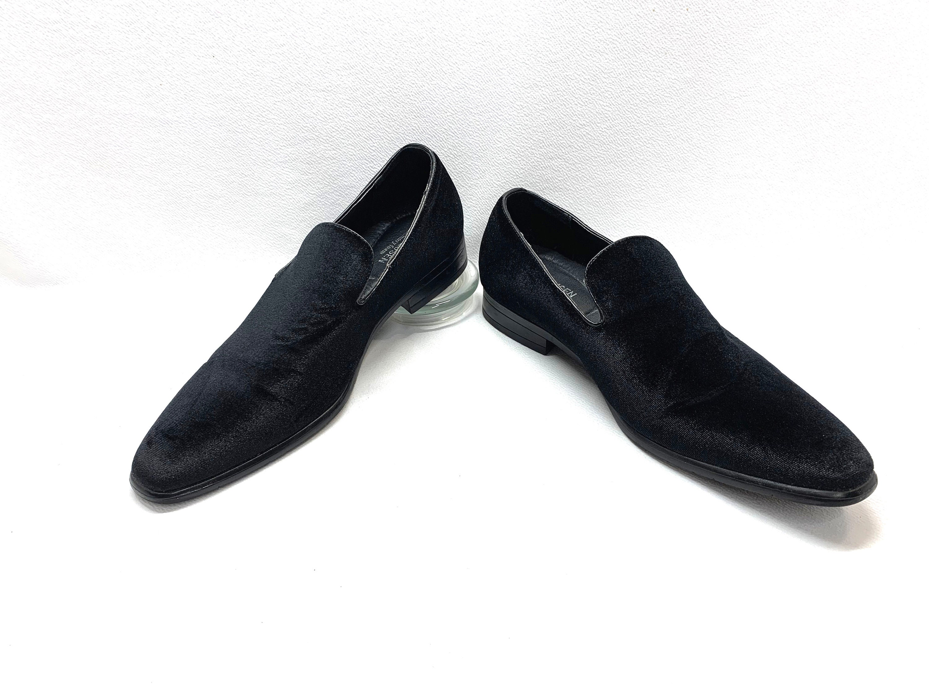 PLAYBOY HUGH Black Velvet Shoes Sz 10.5 Shoes Vintage -