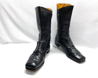 50's custom made THEATRICAL Boots FLORSHEIM Boots sz 11.5 Black Leather Florsheim Boots