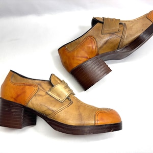 New Pedwin Platforms UNISEX Brand New 70s Shoes sz 7.5 or 9 CUBAN Heels DISCO Shoes Platform Shoes