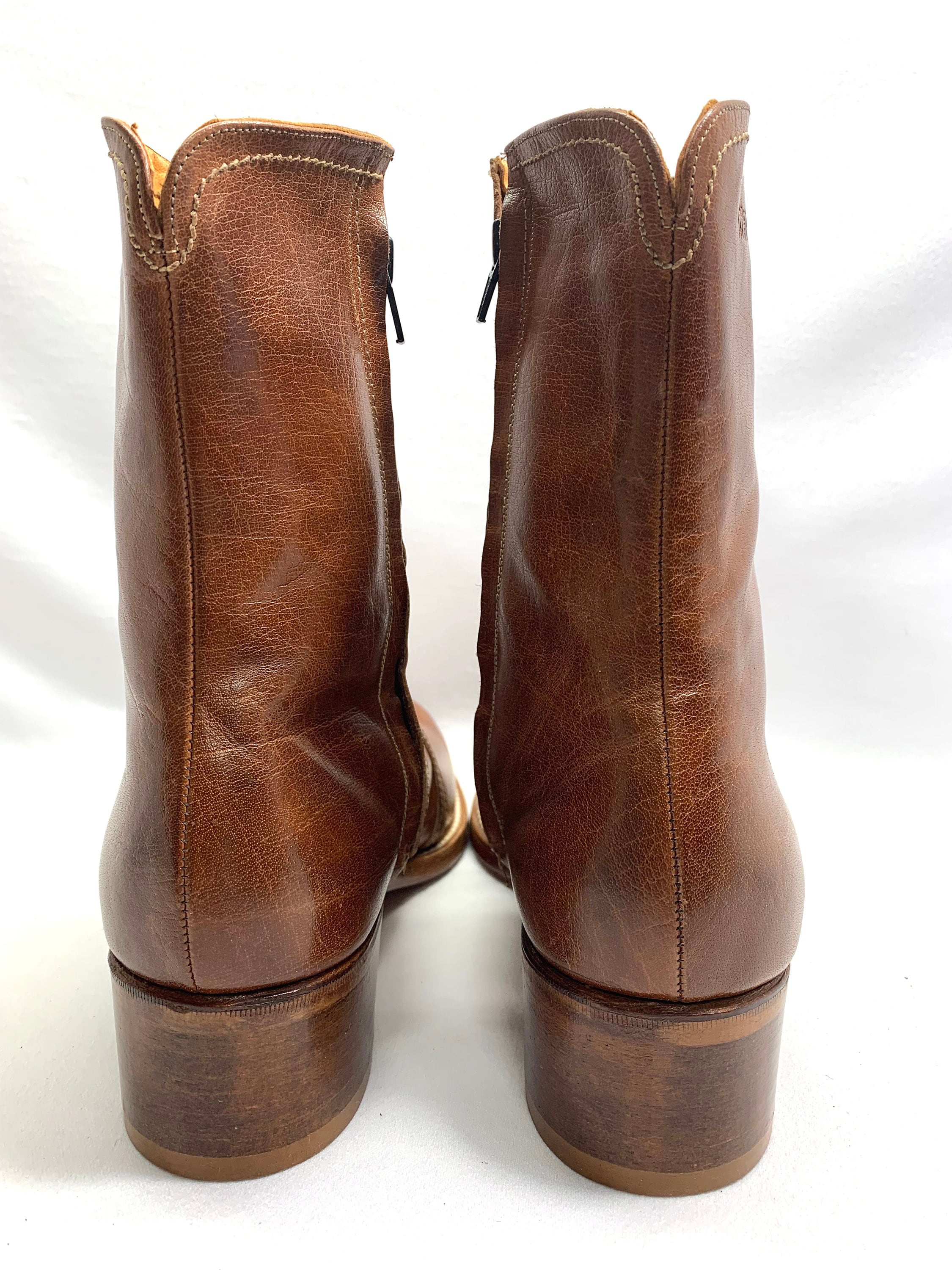 Vintage 1970s Retro Disco Florsheim Leather WEEDS Ankle Hipster Vibram Boots HIPSTER Boots 70 main image 3