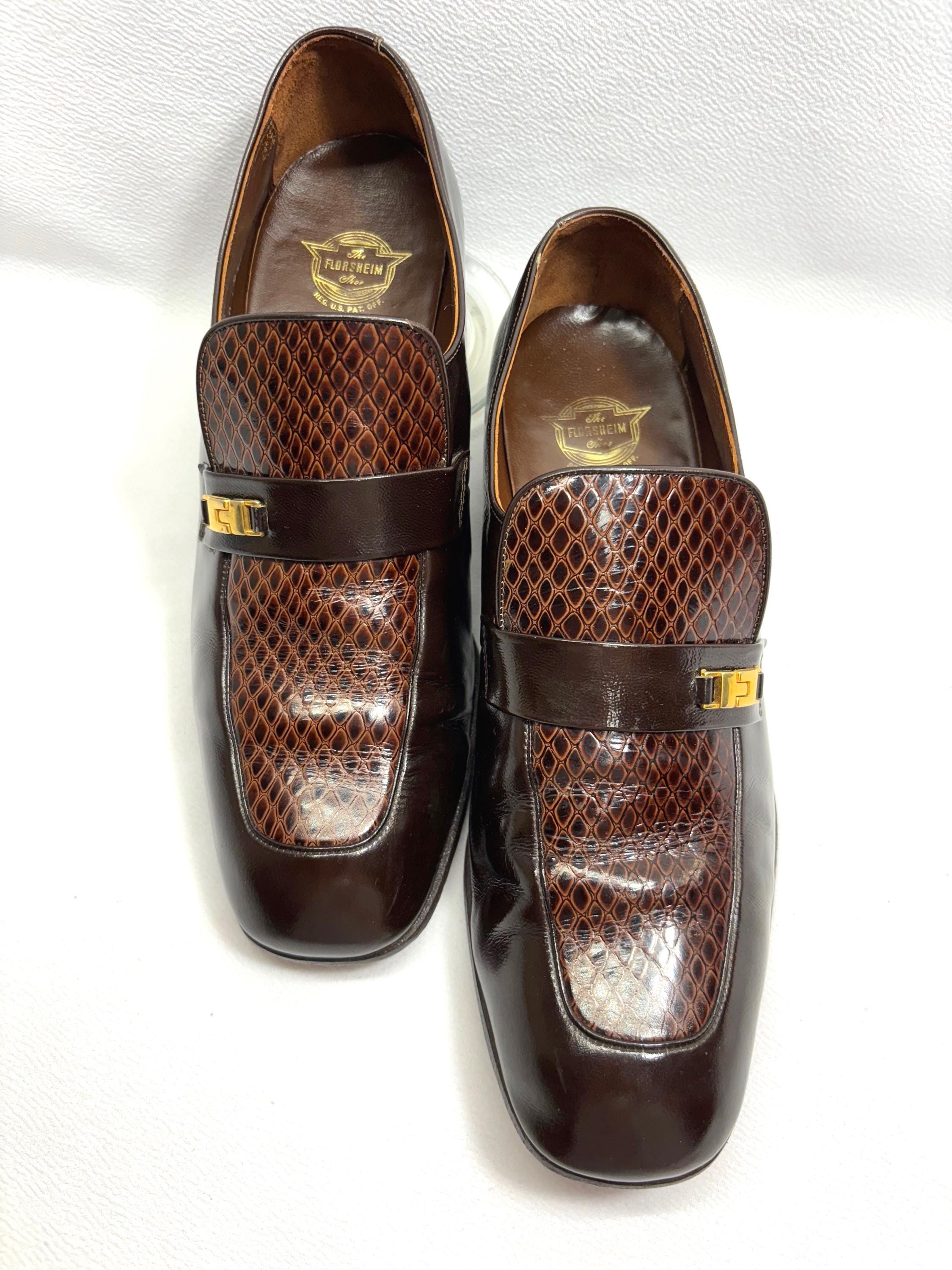 Flagg Bros. VINTAGE 70s Men\'s Heeled Slip-on Loafer SZ 7 Cordovan Patent Leather Loafers 1970s Vintage Shoes for Men | eBay main image 3