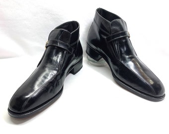 Rare Find New green silver logo HIPSTER Guardsmen Boots FLORSHEIM IMPERIAL Boots Beatles Boots sz 12 Black Leather Florsheim Boots
