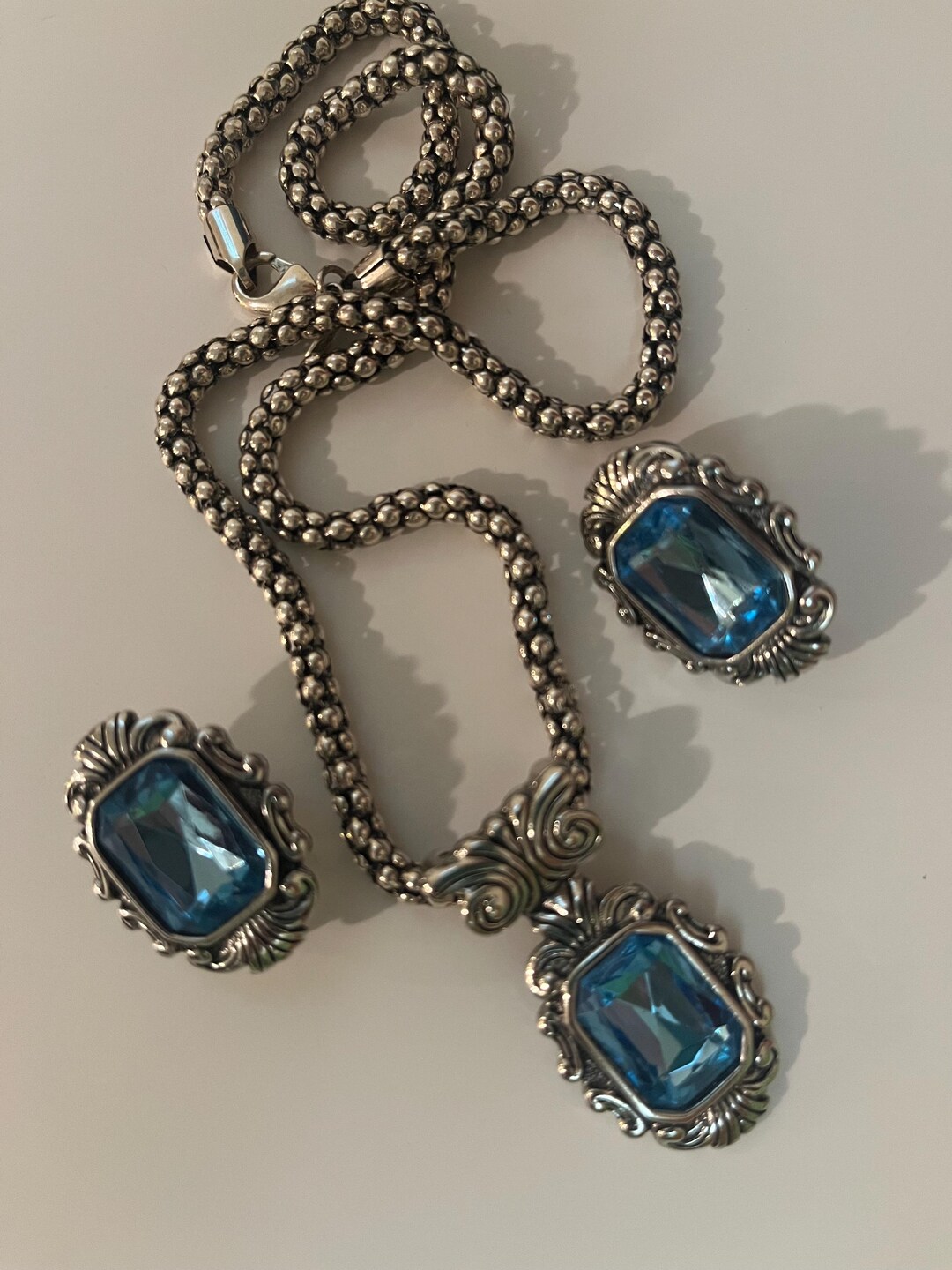 Vintage Premier Designs Costume Jewelry Set Necklace and Clip on ...