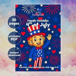 4th of July Coloring Book – the Independence Day – Patriotic Coloring Pages for Kids | printable PDF, instant download