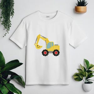 Backhoe Sketch Stitch Embroidery File Construction Vehicle Machine Pattern Bean Stitch Digger Tractor Truck Transportation Design for Kids