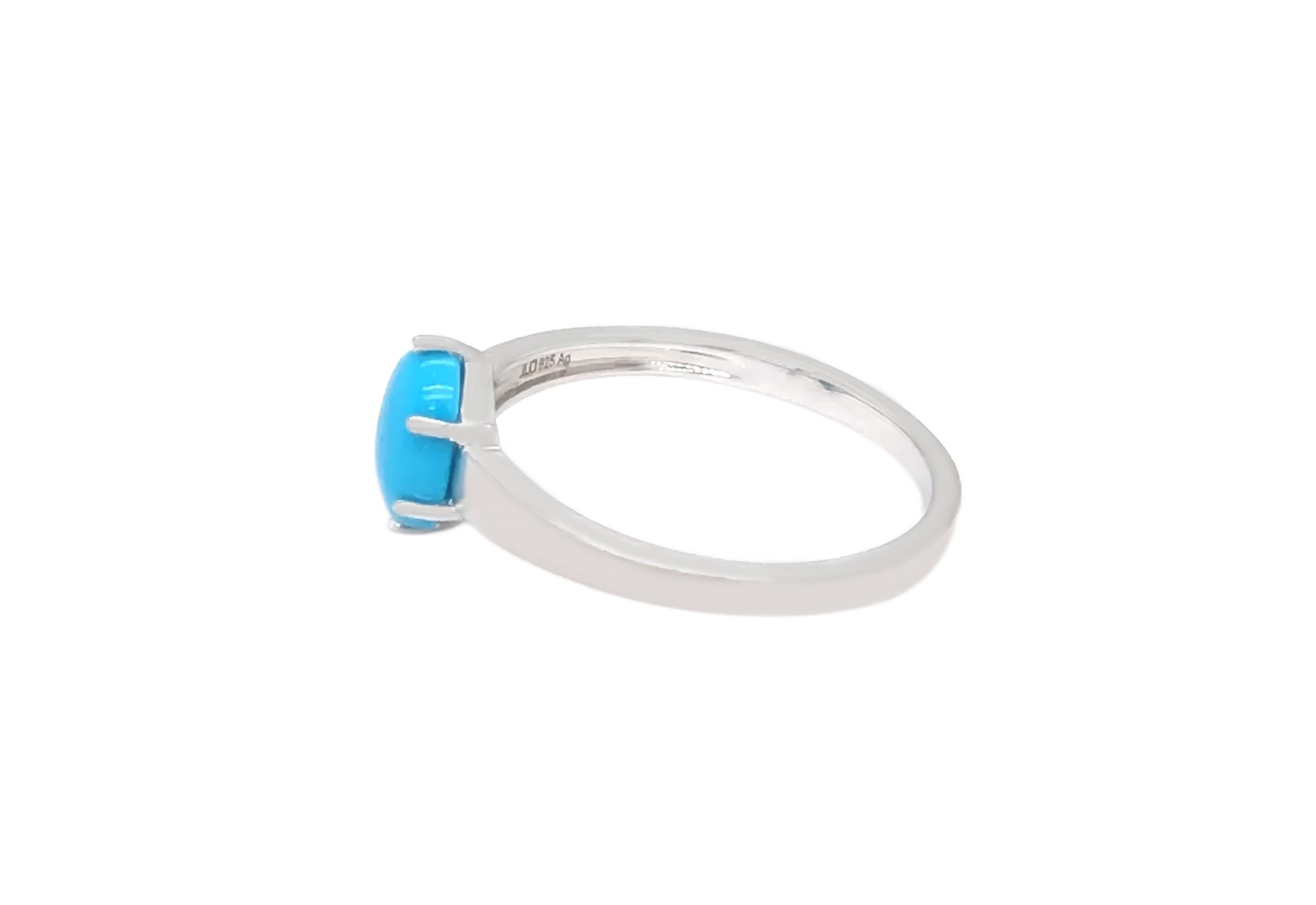 Vintage Oval Sleeping Beauty Turquoise Ring,925 Sterling Silver Ring ...