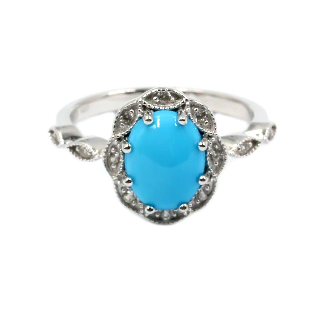 Sleeping Beauty Turquoise Ring, 925 Sterling Silver Engagement Ring ...