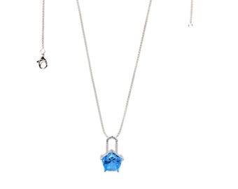Colgante en forma de estrella de topacio azul suizo, colgante de piedra preciosa azul, colgante de plata de ley 925, colgante con piedra de nacimiento de diciembre, regalo para ella.