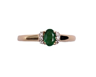 Anillo de compromiso ovalado con esmeralda, anillo de boda de plata de ley 925 inspirado en la naturaleza, anillo con la piedra natal de mayo, regalo único de aniversario para la esposa.