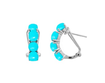 Sleeping Beauty Turquoise Drop Earrings, 925 Sterling Silver Dangle Jewelry, Genuine Turquoise Earrings, December Birthstone Gift for Her