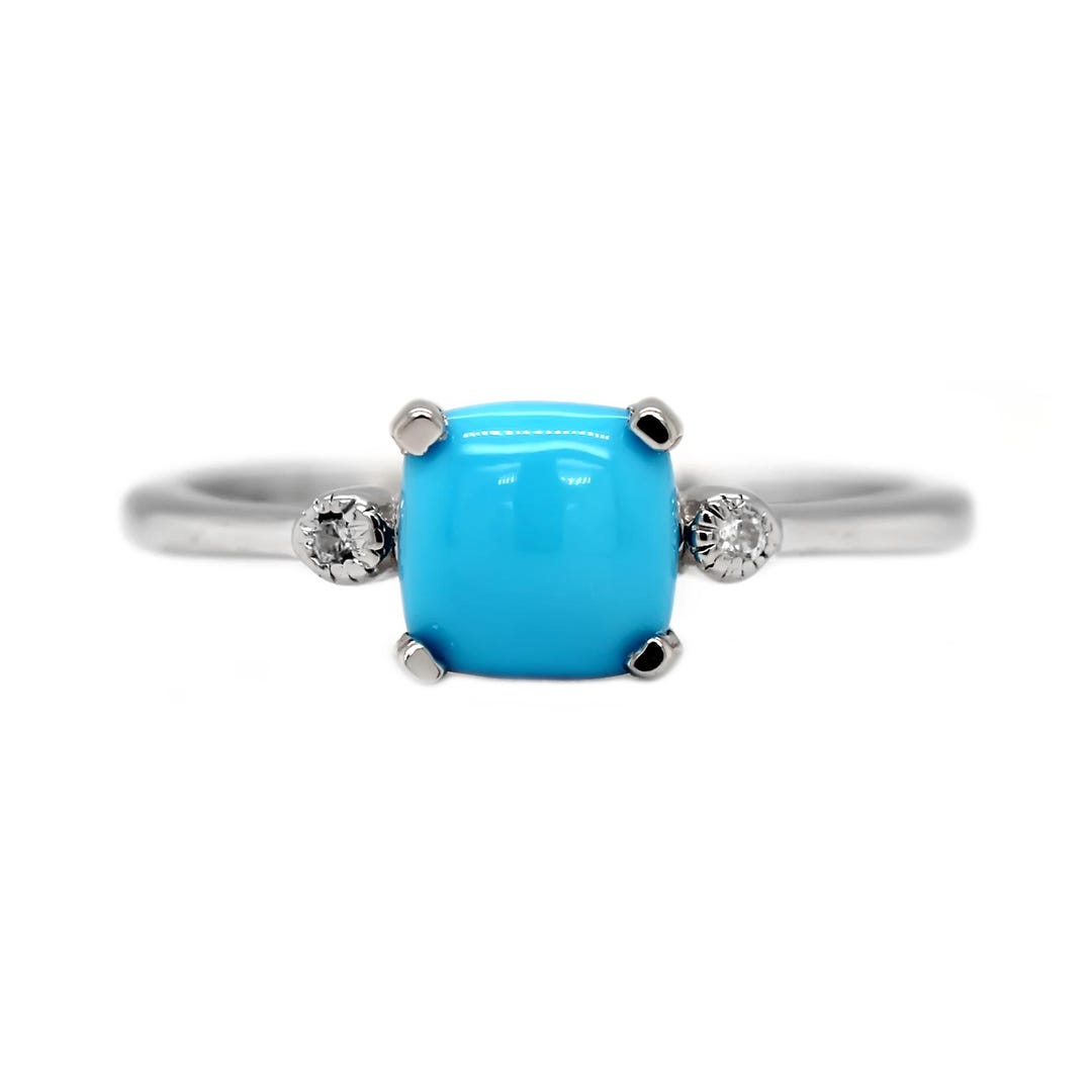 Natural Sleeping Beauty Turquoise Ring, 925 Sterling Silver Promise ...