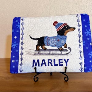 Winter Dachshund Embroidery File Cute Wiener Dog Christmas Puppy Design Cozy Holiday Pet Pattern for DIY Craft Project Machine Embroidery