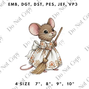 Charming Housekeeping Mouse Digital File Cute Little Critter (Digital Download)