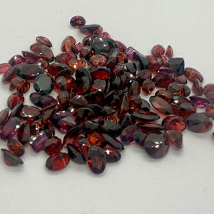 Natural Oval Garnet Gemstone Lot- Deep Red Faceted Loose Stone For Jewelry Making