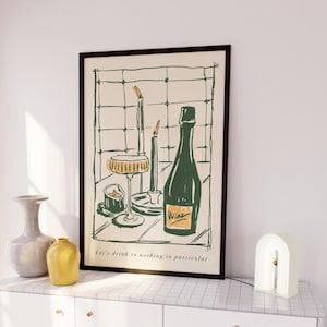 Set of 3 Green Kitchen Prints, Dolce Vita Trendy Kitchen Wall Art, Modern Dining Room Decor, Chef Was Cute Poster, Neutral Apartment Prints image 7