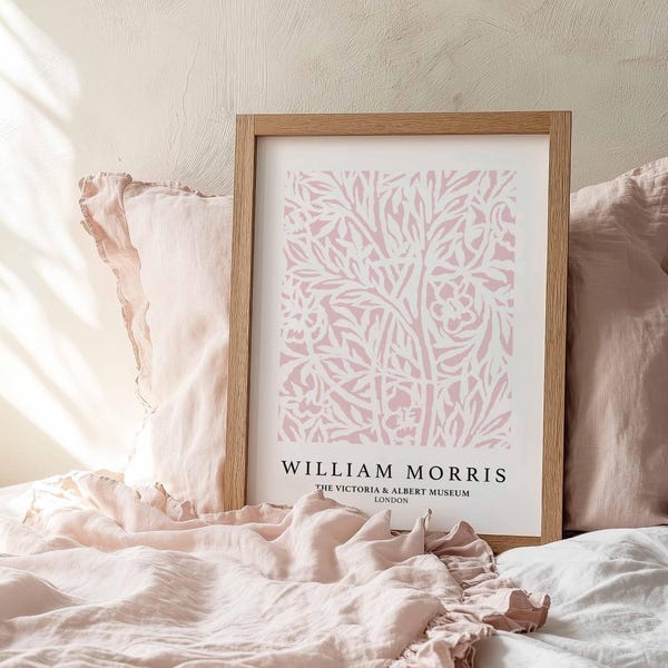 Pink William Morris Print, Botanical Gallery Wall Art