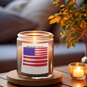Soy Candle, Patriotic Decor, Independence Day Gift, Memorial Day Candle, Veteran Gift, Military Home Decor