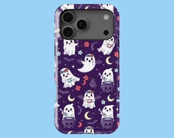Funda de teléfono con diseño de murciélago fantasma de Halloween para iPhone 17, 16, 15, 14, 13, 12 y 11 Air Pro Max, resistente, MagSafe, Samsung S25, S24, S23, S22 y S21 Ultra