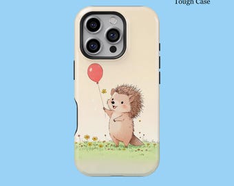 Niedliche Igel Telefon Fall Ästhetische Tier Abdeckung für iPhone 16 15 14 13 12 11 Pro Max Tough MagSafe Galaxy S25 S24 S23 S22 FE Plus Ultra Case