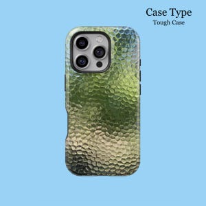 Rainbow Green Tone Frosted Glass Mosaic Phone Case Design for iPhone 16 15 14 13 12 11 8 7 Pro Max MagSafe Galaxy S25 S24 S23 S22 Ultra Case