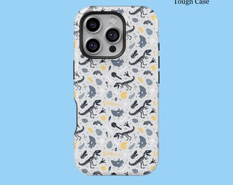 Funda para teléfono con esqueleto de dinosaurio y fósiles para iPhone 16, 15, 14, 13, 12 y 11 Pro Max, resistente y con MagSafe, para Samsung S25, S24, S23, S22, S21 FE Ultra