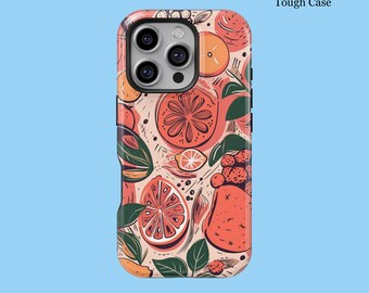 Boho Beautiful Fruit Phone Case For iPhone 16 15 14 13 12 11 XS XR 8 Pro Max Tough MagSafe Samsung Galaxy S25 S24 S23 S22 S21 FE Ultra Cover