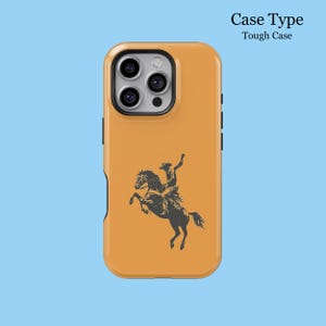 Retro Wild West Cowboy Aesthetic Artwork For iPhone 16 15 14 13 12 11 8 Pro Plus Max Tough MagSafe Galaxy S25 S24 S23 Ultra Cowboy Gift Case