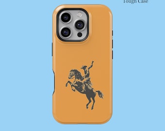 Retro Wild West Cowboy Aesthetic Artwork For iPhone 16 15 14 13 12 11 8 Pro Plus Max Tough MagSafe Galaxy S25 S24 S23 Ultra Cowboy Gift Case