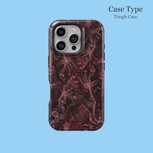 Gothic Horror Bloody Human Eye Skeleton Hand For iPhone 16 15 14 13 12 11 XS 8 Pro Plus Max Tough MagSafe Galaxy S25 S24 S23 S22 Ultra Cover