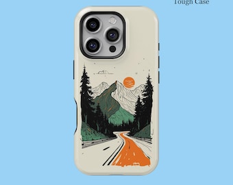 Wald Berg Handy Hülle Rustikal Wald Fluss Für iPhone 16 15 14 13 12 11 Pro Max Tough MagSafe Samsung S25 S24 S23 S22 S21 Ultra Cover