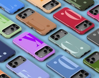 Personalised Initial Phone Case For iPhone 17 16 15 14 13 12 11 8 Air Pro Max Tough MagSafe Samsung Galaxy S25 S24 S23 S22 S21 Ultra Cover