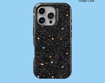 Univers Planet Space Galaxy and Star Coque de téléphone pour iPhone 16 15 14 13 12 11 XS XR 8 Pro Max MagSafe Galaxy S25 S24 S23 S22 S21 Ultra Cover
