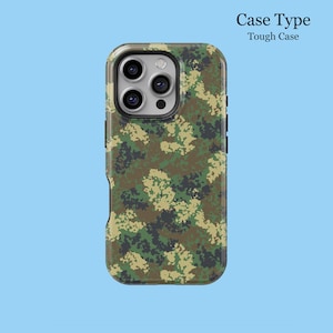 Classic Jungle Camo Green Brown Army  Camouflage  For iPhone 16 15 14 13 12 11 Pro Plus Max Tough MagSafe Samsung S25 S24 S23 S22 Ultra Case