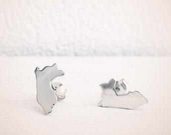 Aretes Perú, Aretes Mapa Plata, Aretes Perú, Mapa Perú Plata, Aretes Plata Lima, Joyería Personalizada, Aretes Personalizados